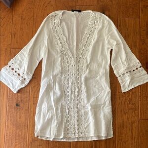 La Blanca White Cotton swim coverup sz S